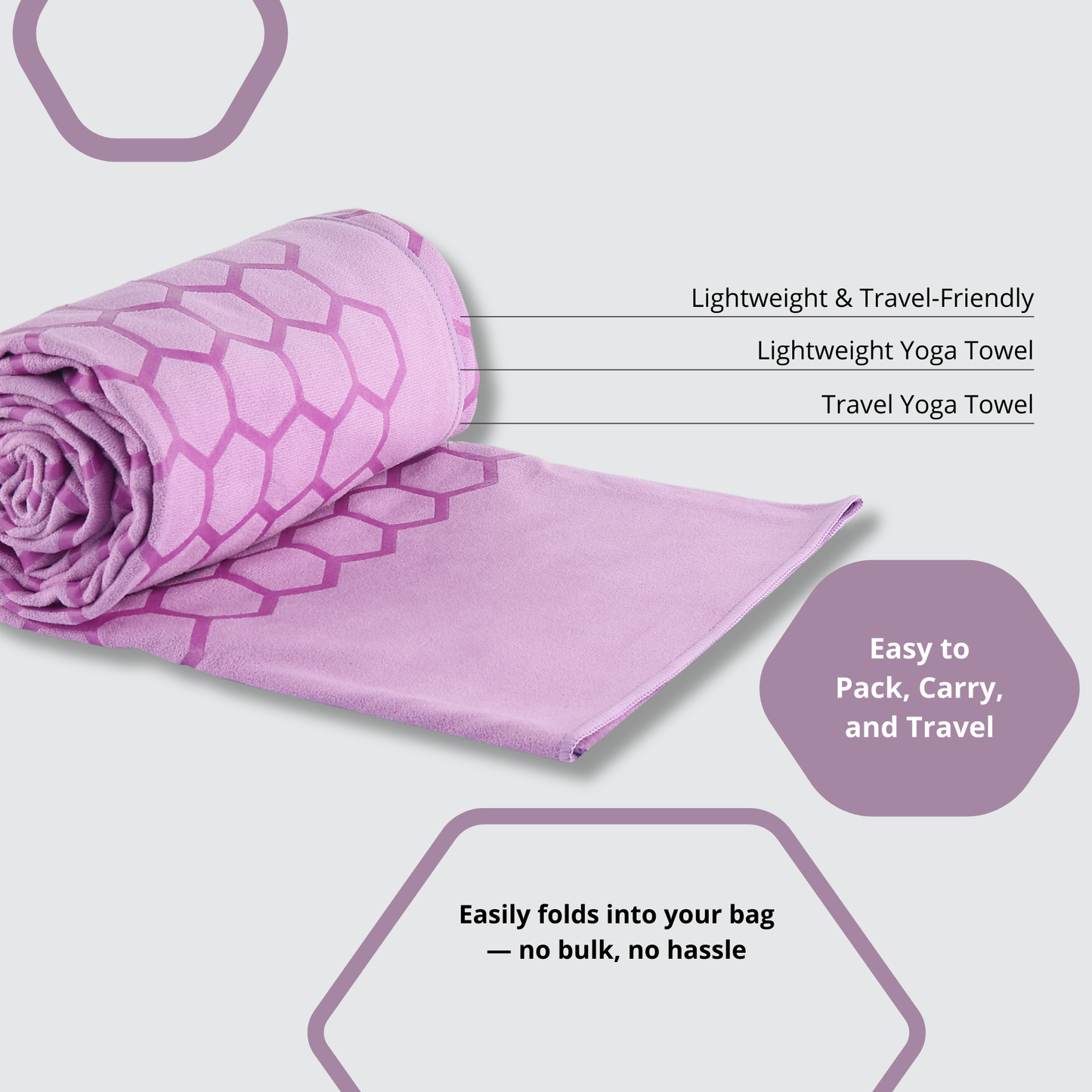 Clever Hot Yoga towel Anti-Slip with Unique Silicon web bottom l Increases traction l Extreme slipping reduction l Ultra absorbent l Quick Drying
