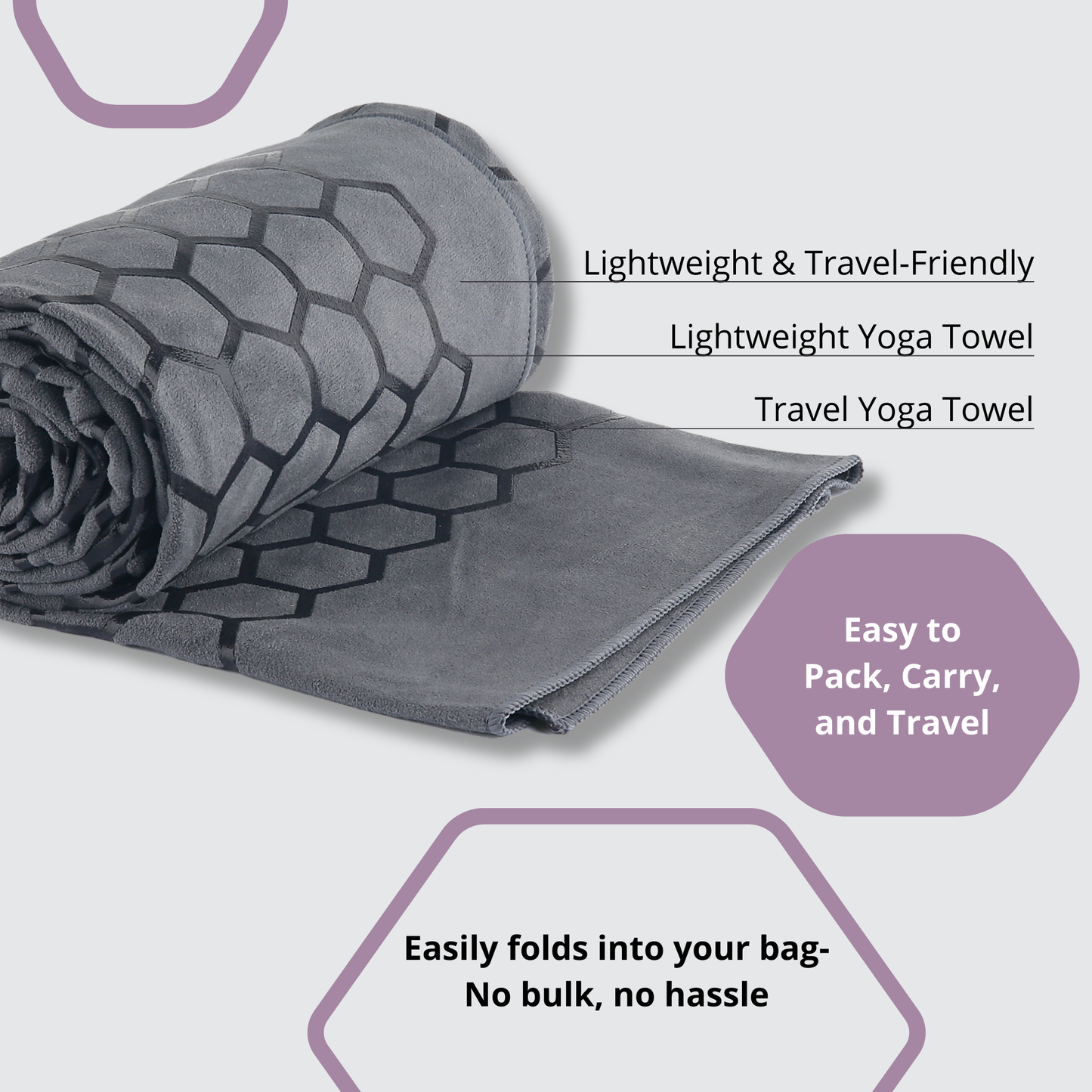 Clever Hot Yoga towel Anti-Slip with Unique Silicon web bottom l Increases traction l Extreme slipping reduction l Ultra absorbent l Quick Drying
