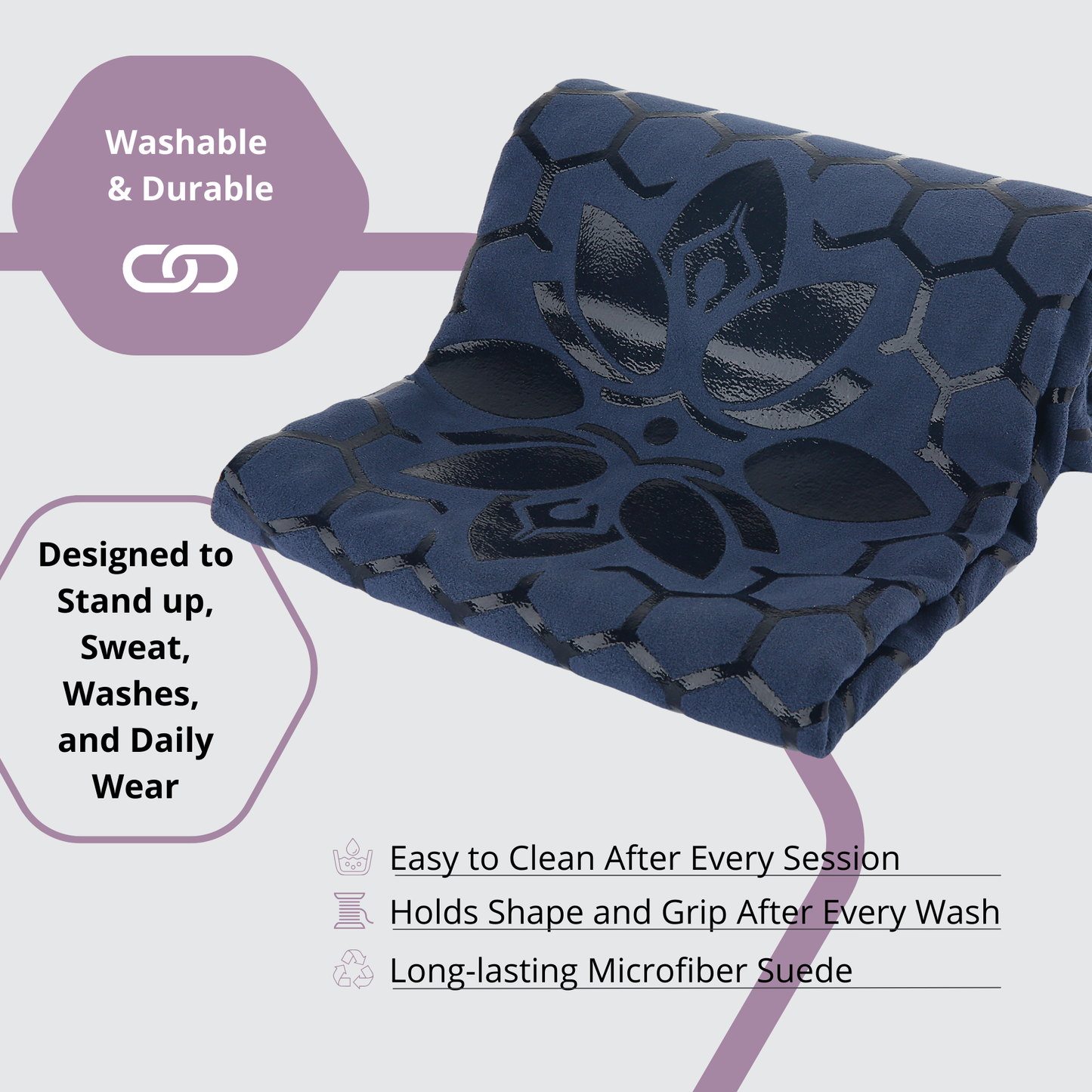 Clever Hot Yoga towel Anti-Slip with Unique Silicon web bottom l Increases traction l Extreme slipping reduction l Ultra absorbent l Quick Drying