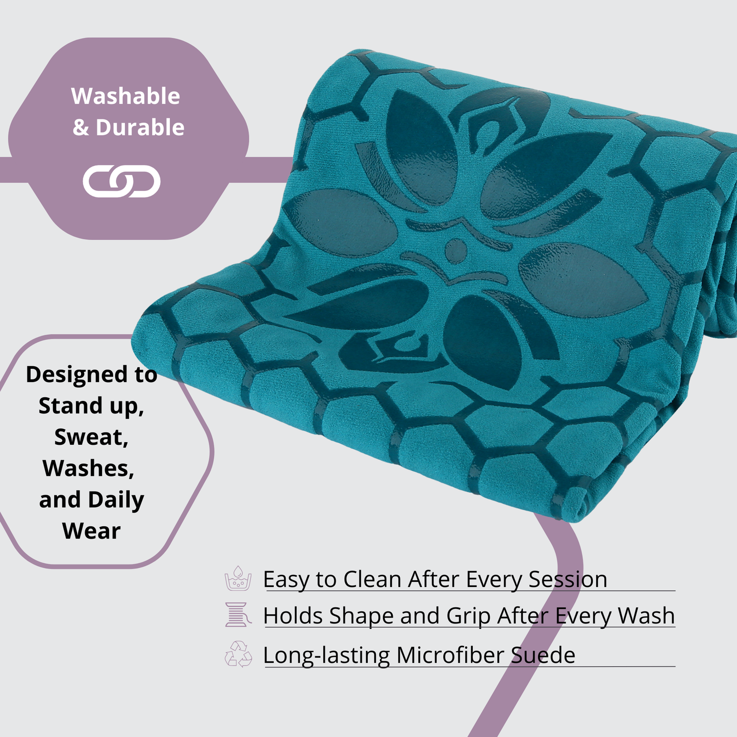 Clever Hot Yoga towel Anti-Slip with Unique Silicon web bottom l Increases traction l Extreme slipping reduction l Ultra absorbent l Quick Drying