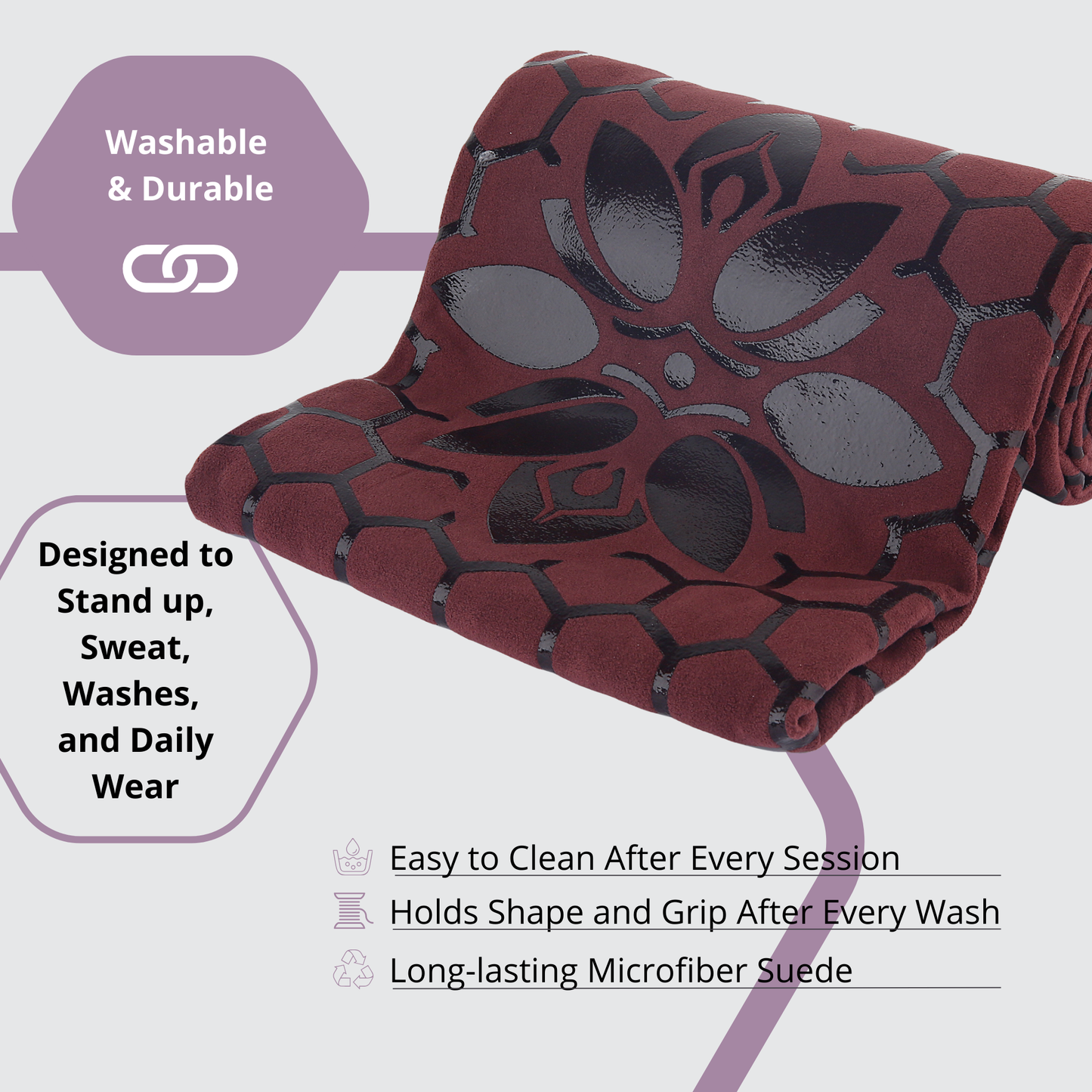 Clever Hot Yoga towel Anti-Slip with Unique Silicon web bottom l Increases traction l Extreme slipping reduction l Ultra absorbent l Quick Drying