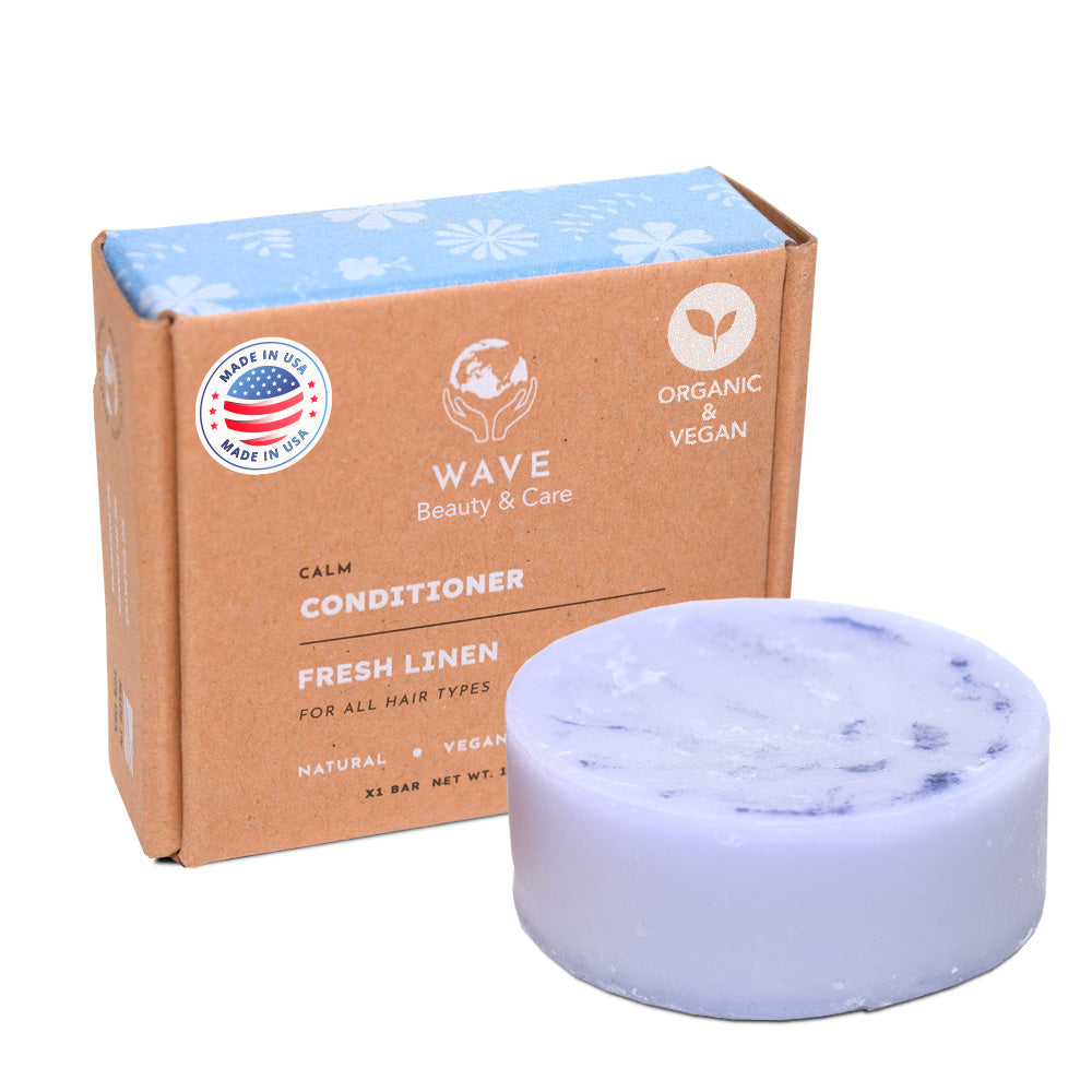 Wave Moisturizing Conditioner Bar – Handmade | Vegan, Non-GMO, Organic & Natural | For Shiny, Smooth Hair | 1.2 oz – Lasts 80 Uses