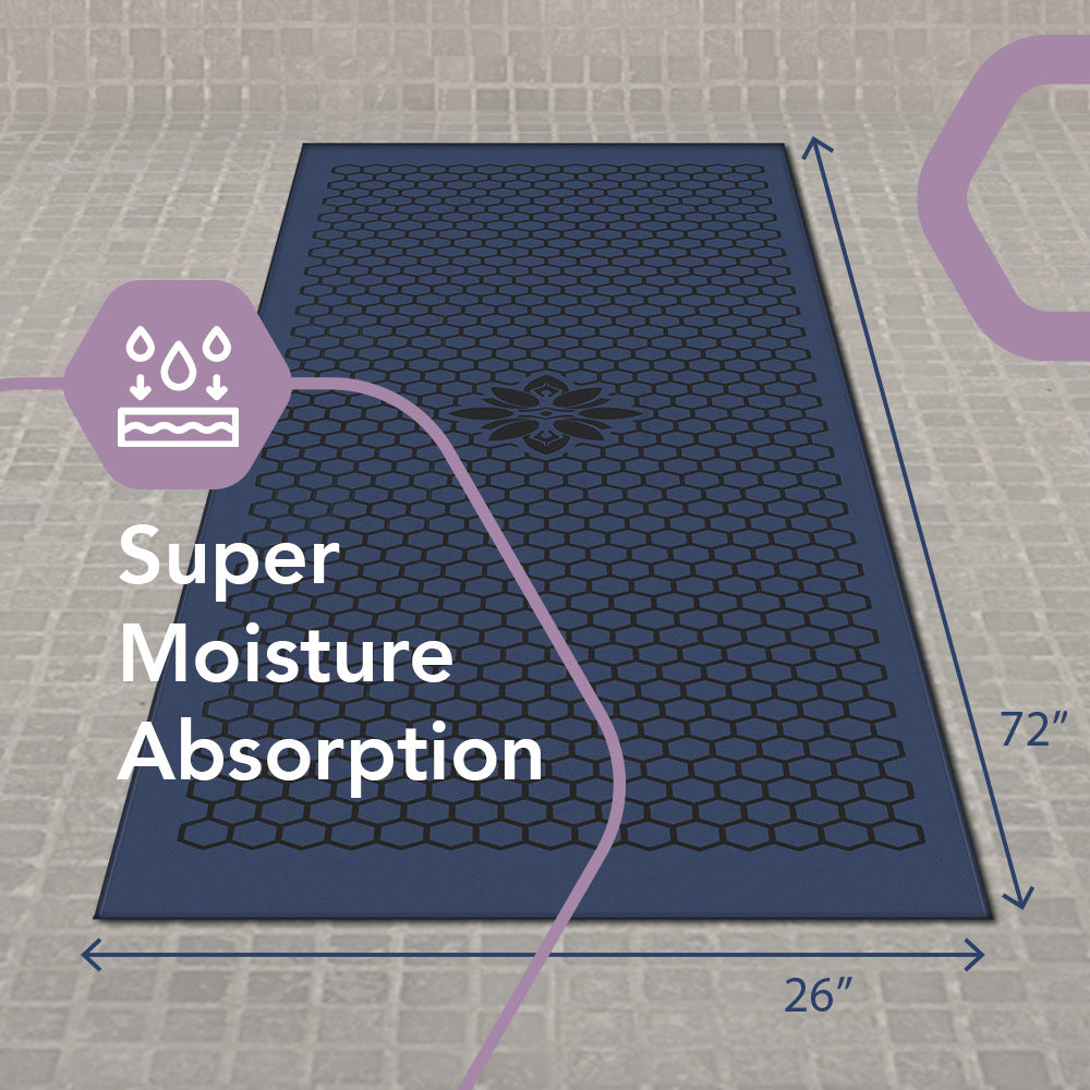 Clever Hot Yoga towel Anti-Slip with Unique Silicon web bottom l Increases traction l Extreme slipping reduction l Ultra absorbent l Quick Drying