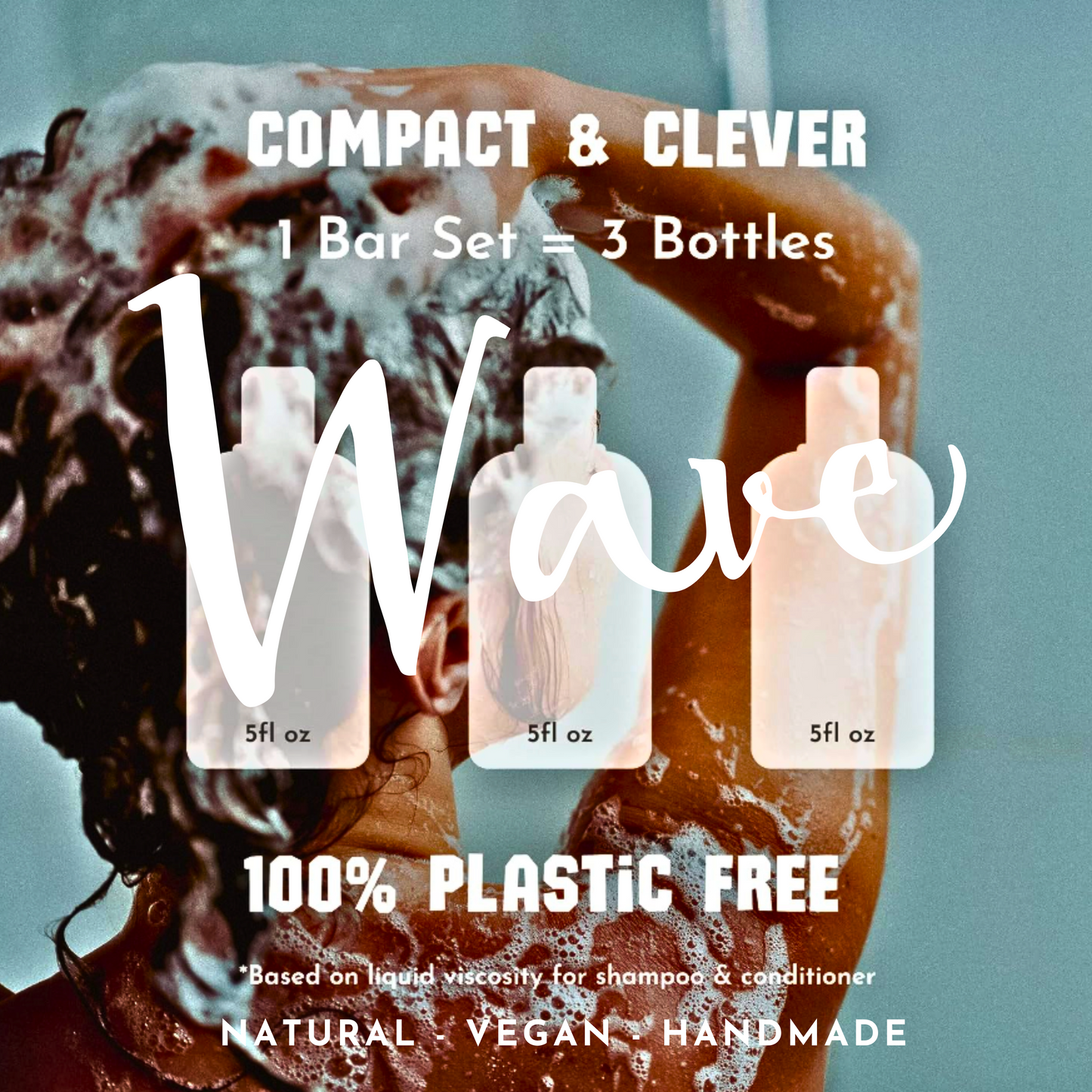 Wave Moisturizing Shampoo Bar – Handmade, Vegan, Non-GMO, Organic & Natural | For Shiny Hair | Long-Lasting (80–120 Uses) | 2.3 oz