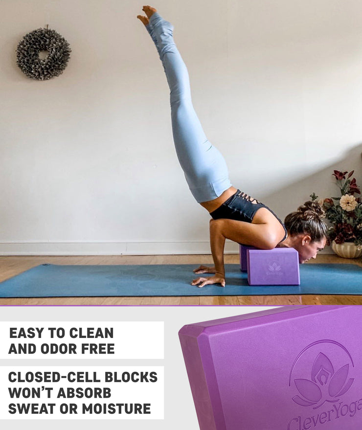 Lightweight Foam Yoga Block and Sturdy Yoga Strap Set