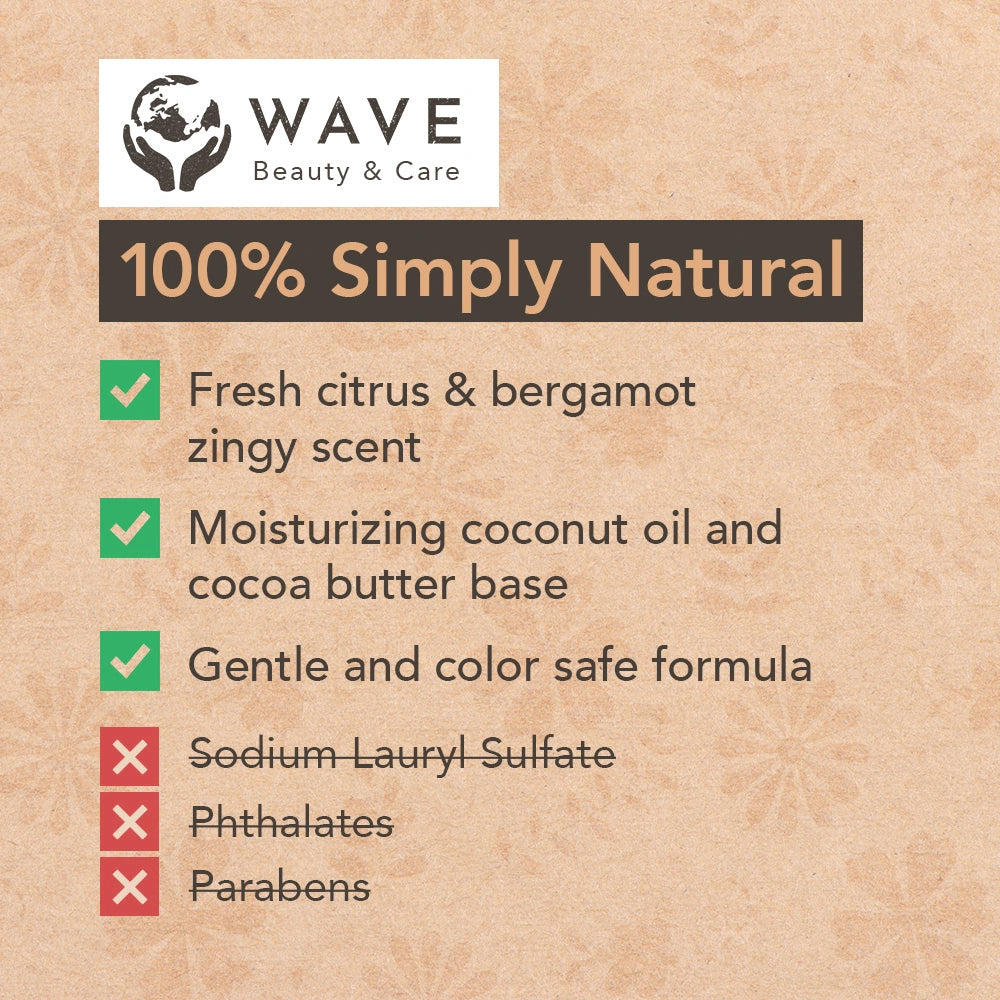 Wave Moisturizing Shampoo Bar – Handmade, Vegan, Non-GMO, Organic & Natural | For Shiny Hair | Long-Lasting (80–120 Uses) | 2.3 oz
