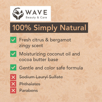 Wave Moisturizing Shampoo Bar – Handmade, Vegan, Non-GMO, Organic & Natural | For Shiny Hair | Long-Lasting (80–120 Uses) | 2.3 oz