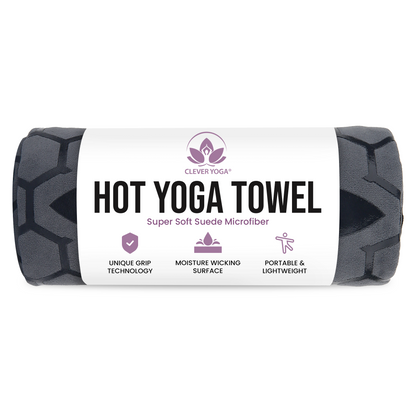 Clever Hot Yoga towel Anti-Slip with Unique Silicon web bottom l Increases traction l Extreme slipping reduction l Ultra absorbent l Quick Drying