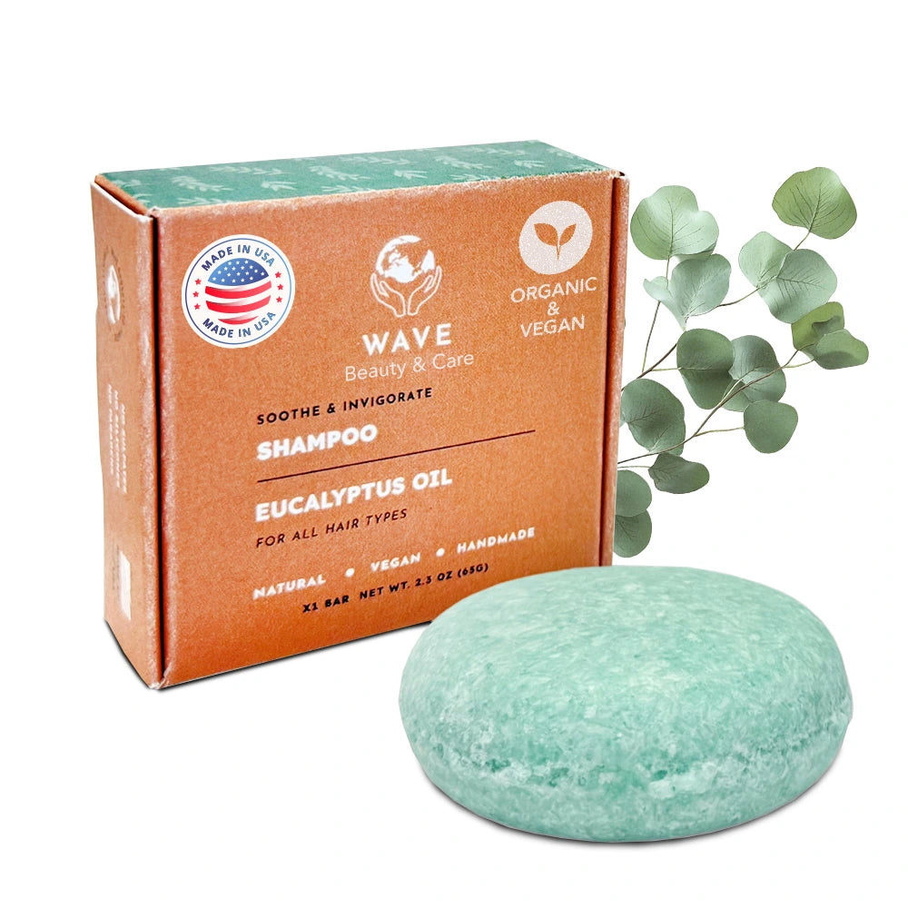 Wave Moisturizing Shampoo Bar – Handmade, Vegan, Non-GMO, Organic & Natural | For Shiny Hair | Long-Lasting (80–120 Uses) | 2.3 oz