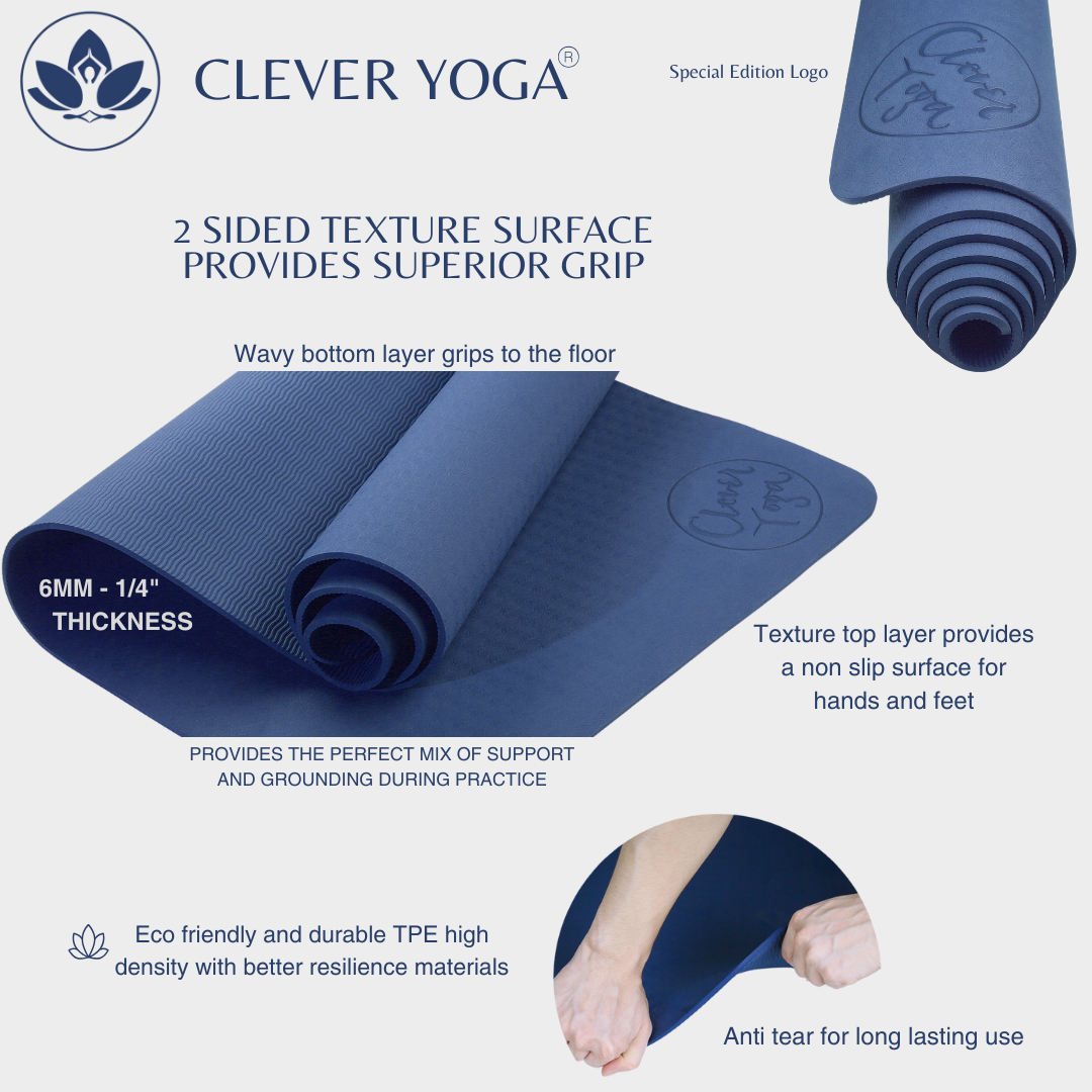 Clever Yoga High Density Starter Yoga Mat 6mm Thickness