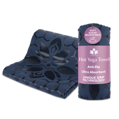 Clever Hot Yoga towel Anti-Slip with Unique Silicon web bottom l Increases traction l Extreme slipping reduction l Ultra absorbent l Quick Drying