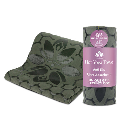 Clever Hot Yoga towel Anti-Slip with Unique Silicon web bottom l Increases traction l Extreme slipping reduction l Ultra absorbent l Quick Drying