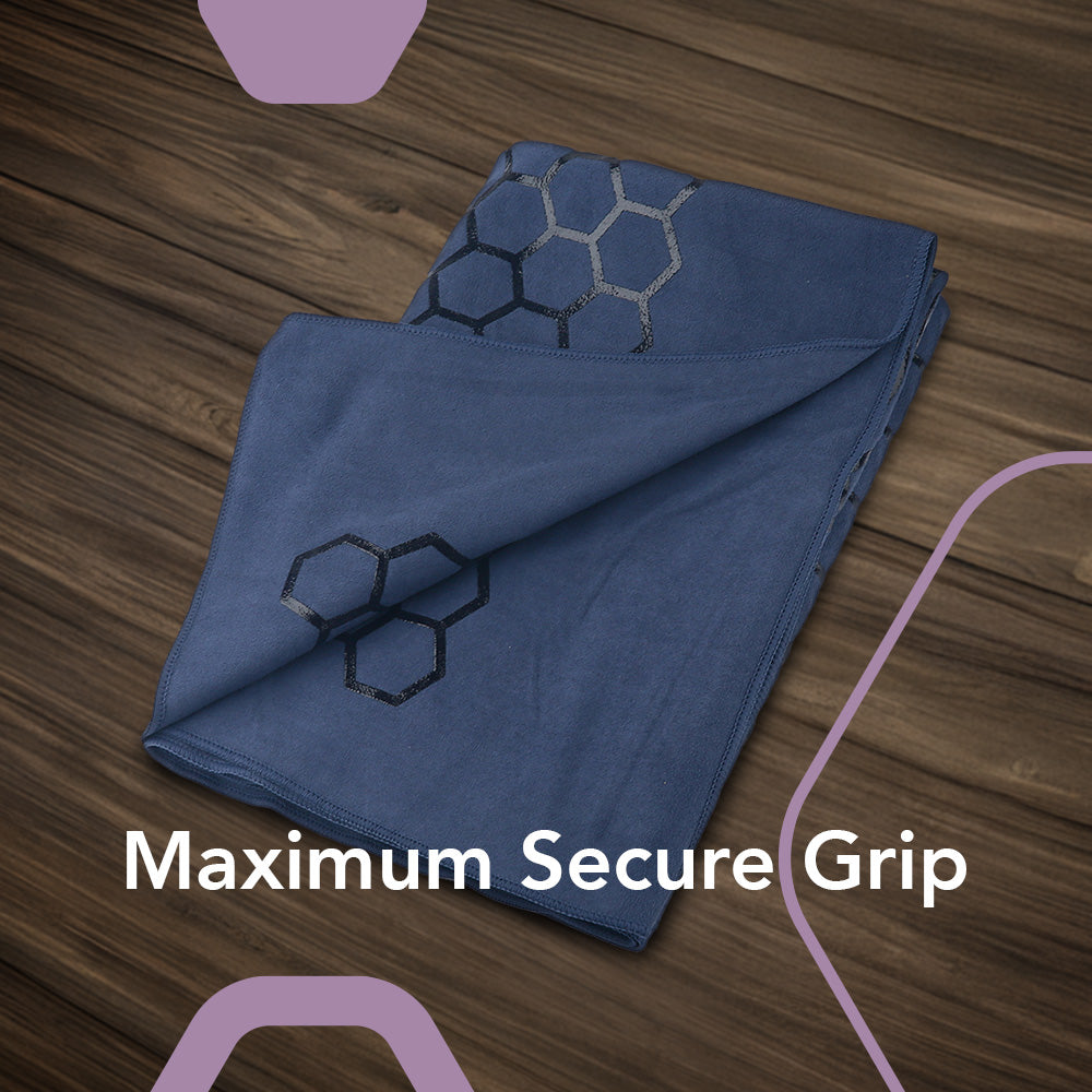Clever Hot Yoga towel Anti-Slip with Unique Silicon web bottom l Increases traction l Extreme slipping reduction l Ultra absorbent l Quick Drying