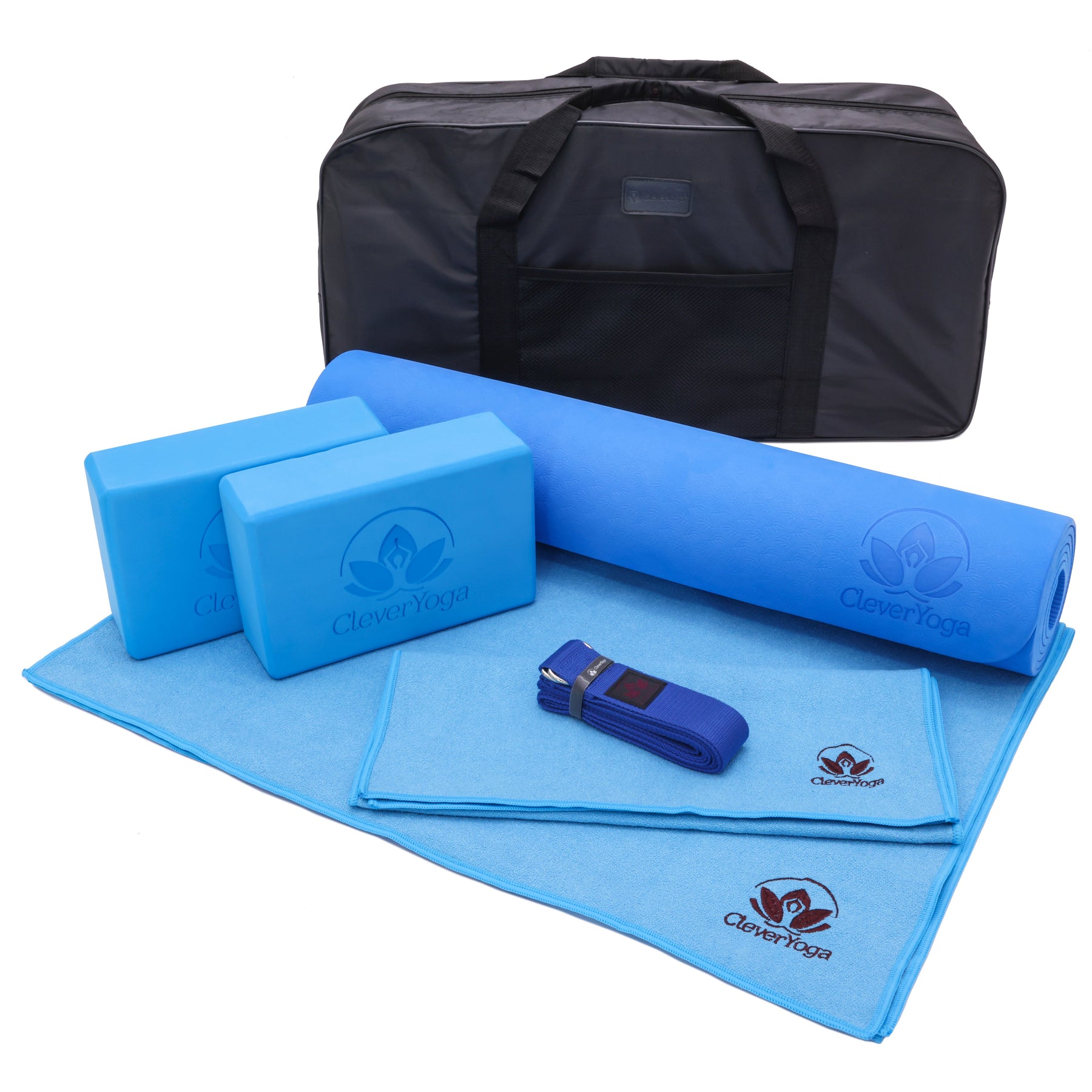 Yoga Kit Mat, Blocks, Strap, Towels, Carrying Bag - 70% Off