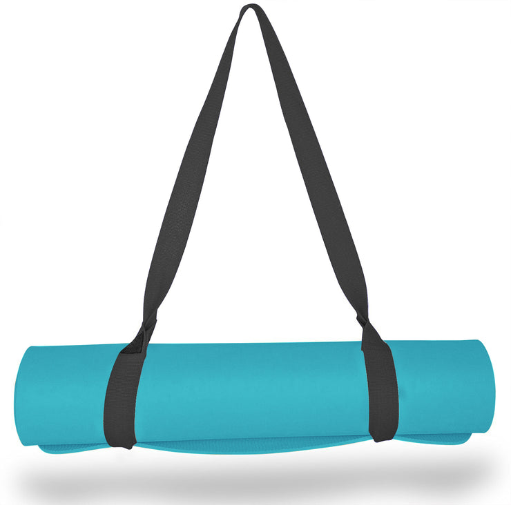 Yoga mat with carrying strap